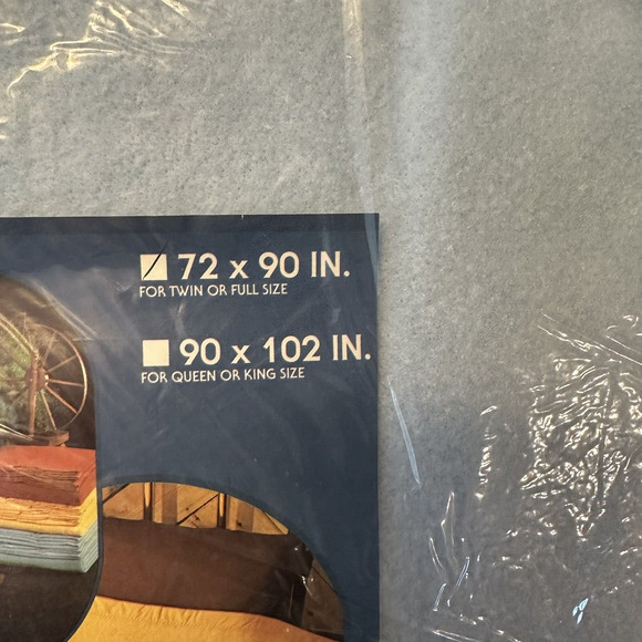 Vintage Cannon Blanket Second Satin Binding Blue New Old Stock Twin Full 72 x 90 - Picture 4 of 10